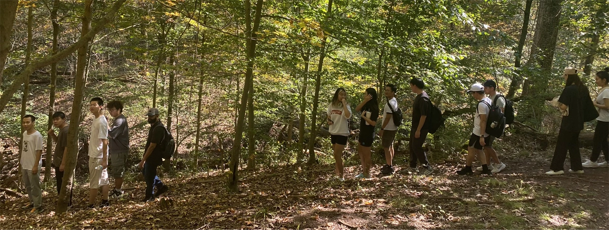 Students Hiking at a Nature Preserve