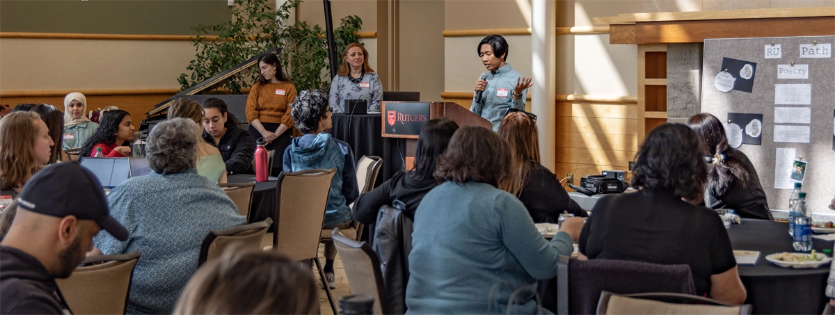 Student speaking at Year of Language Events